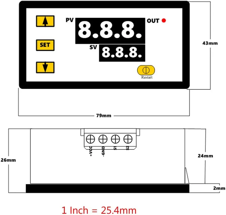 W3230 AC 110V 220V 20A LED Digital Temperature Controller Thermostat Thermometer Temperature Control Switch Sensor Meter