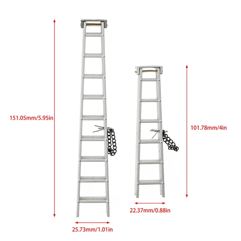 A84F-1/10 Scale Accessories Mini Folding Ladder For 1:10 RC Crawler Car Traxxas TRX4 Axial SCX10 AXI03007 Tamiya