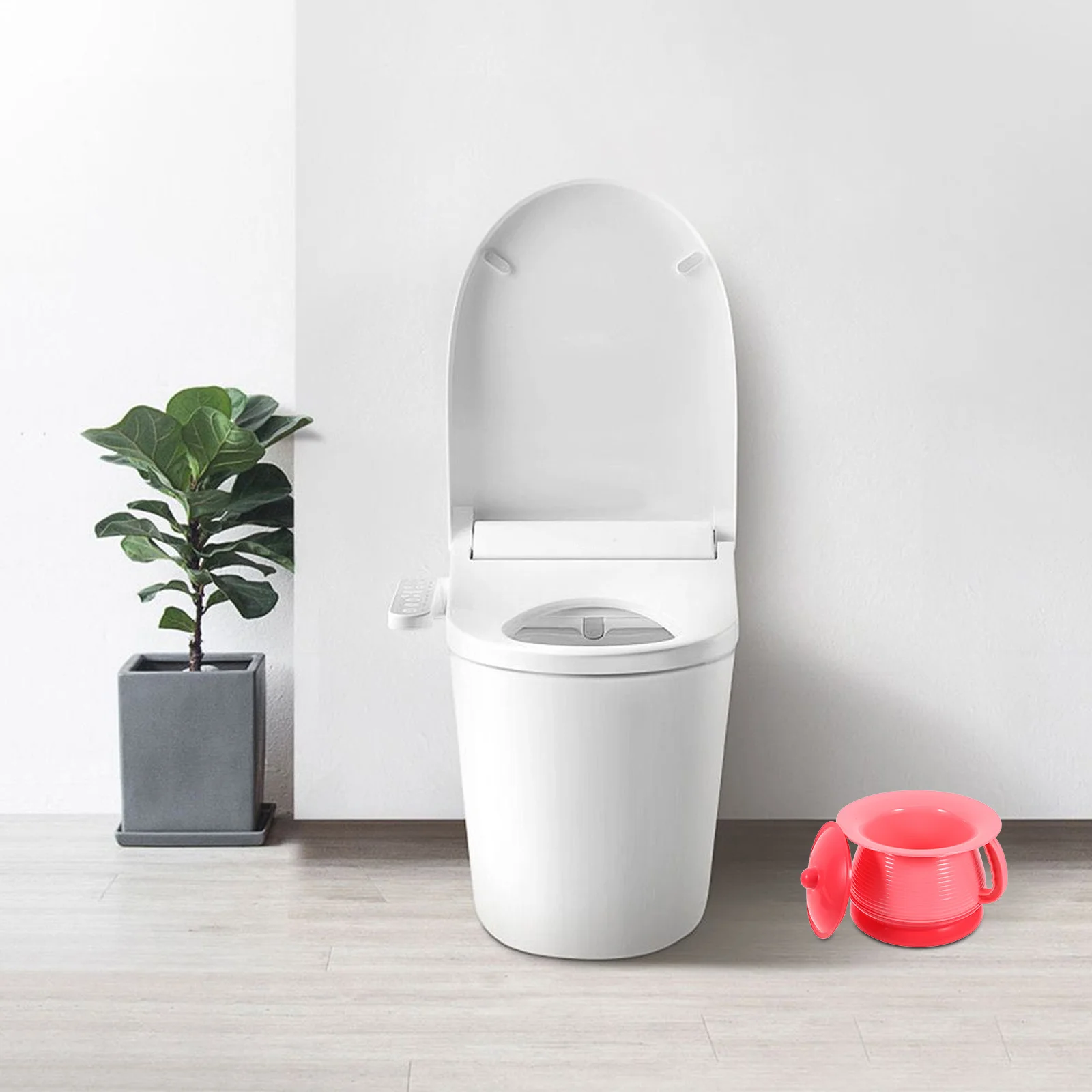 

Potty Chamber Pot Portable with Handle Ergonomic Multi-Function Toilet Pot Urinal Pee Bucket Travel Commode