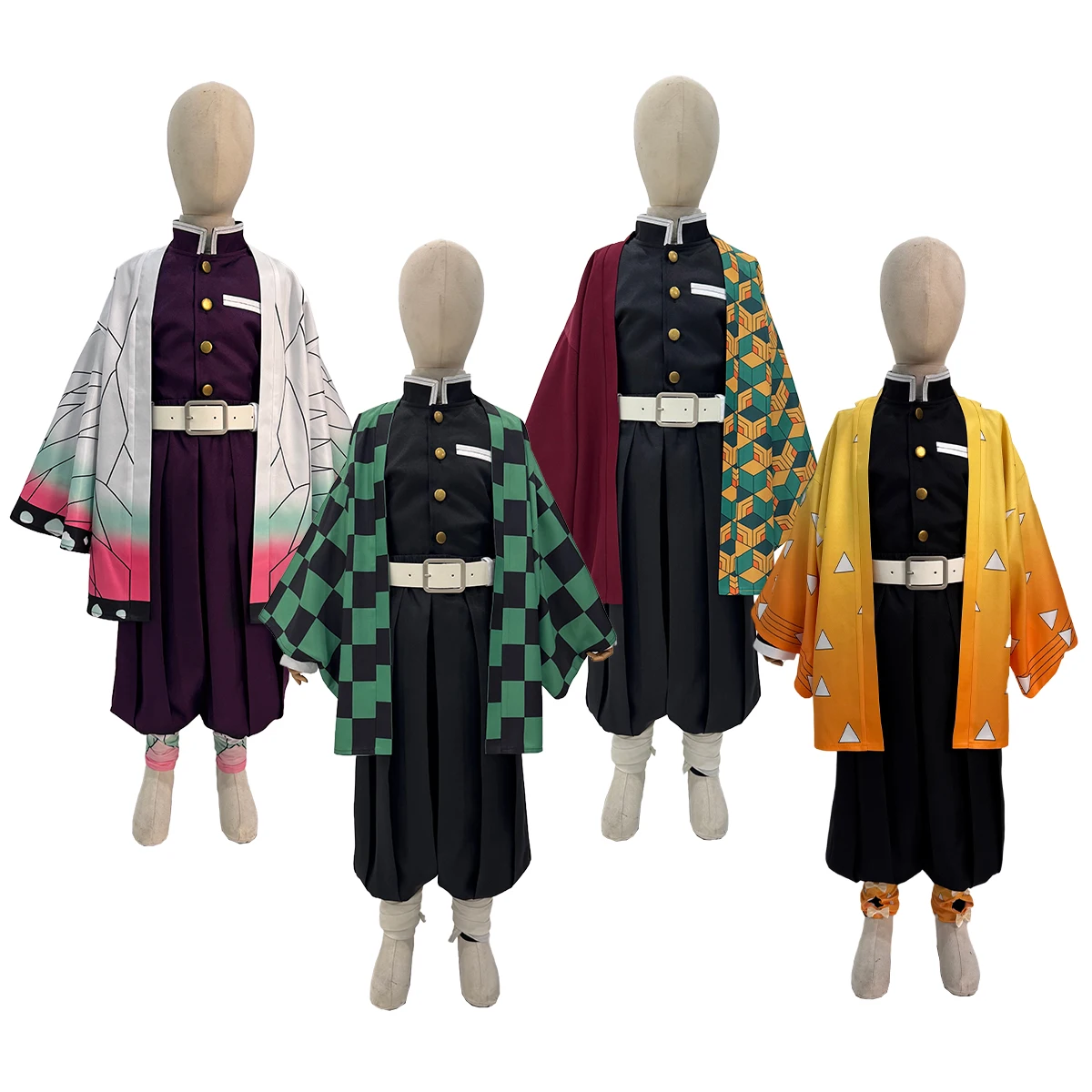 

HOLOUN Anime Cosplay Costume Tomioka Giyuu Kochou Shinobu Agatsuma Zenitsu Kamado Tanjirou Haori Top Pants Halloween Christmas