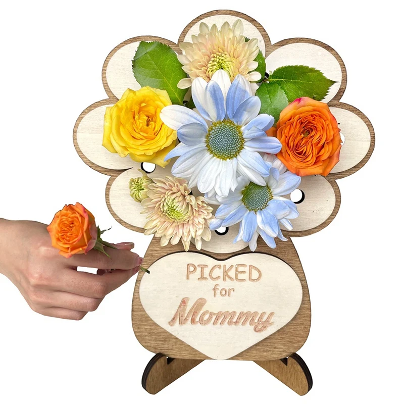 Mother's Day Hand Picked Flower Holder,Bundle DIY Flower Holder Gift For Grandma From Granddaughter