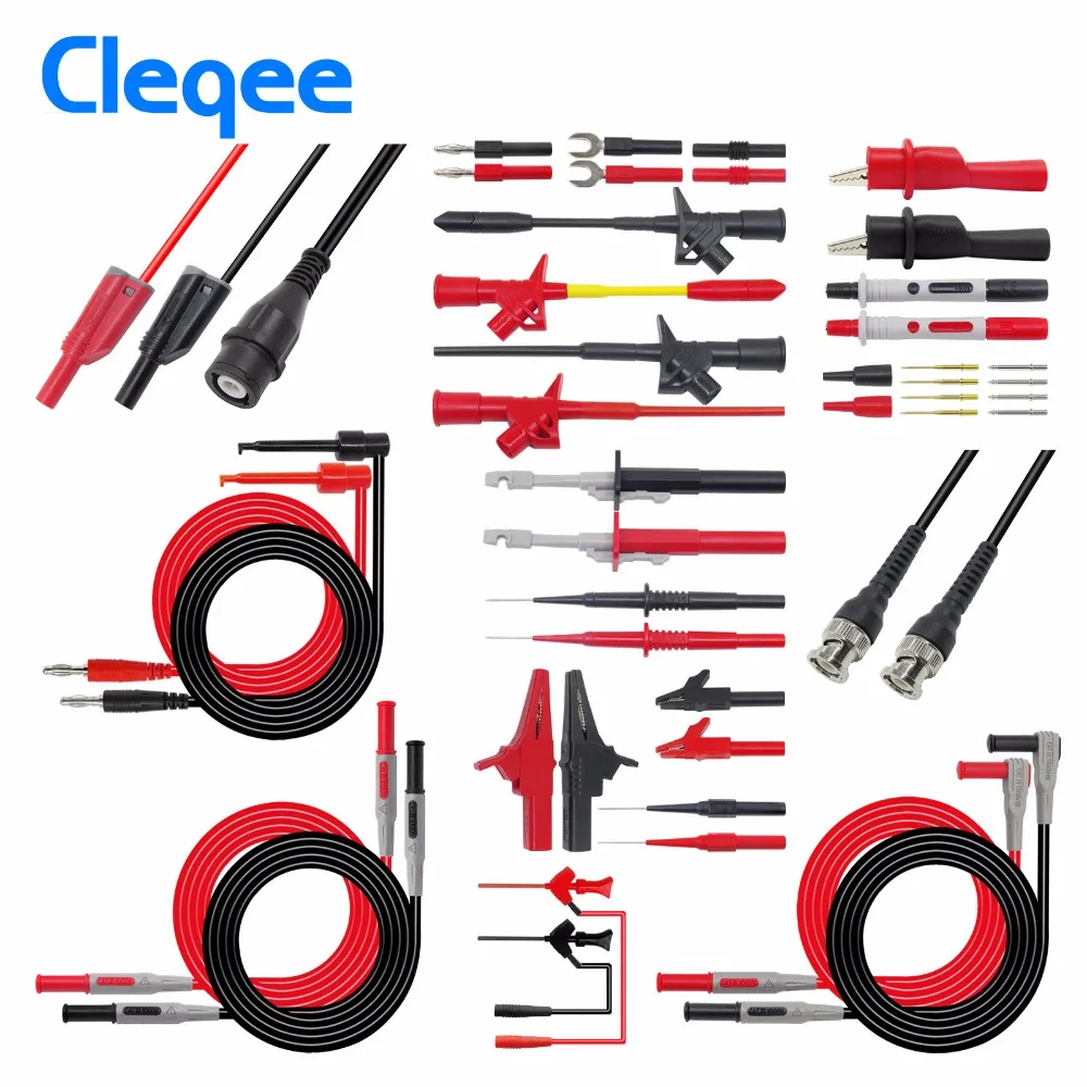 

Cleqee P1600C/D/E/F Съемный мультиметр, зонд, зонды, комплект тестовых проводов, набор автомобильных зондов, IC, тестовый крючок, совместимый с Fluke