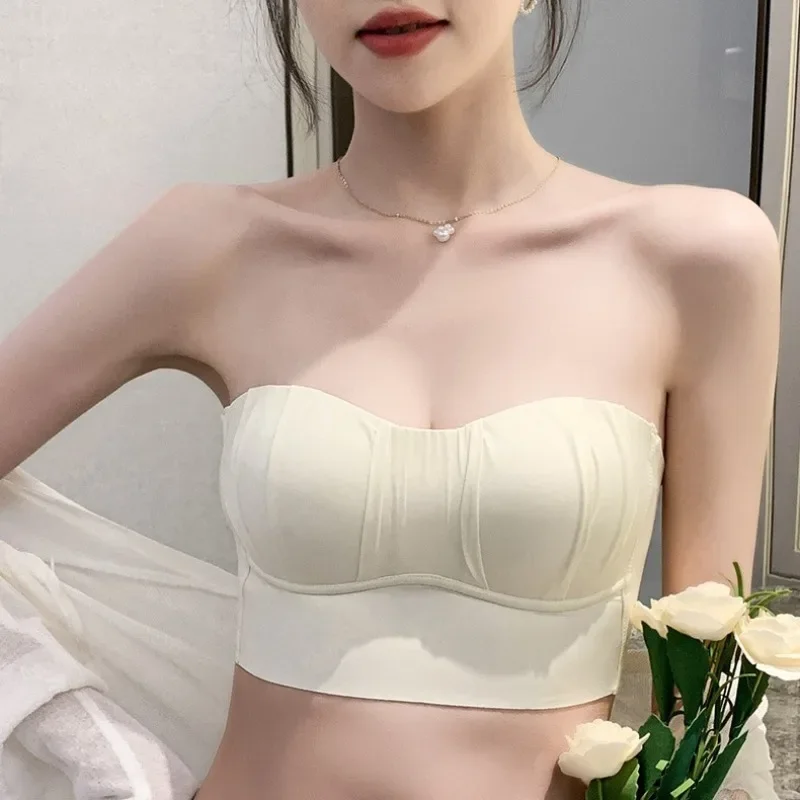 New Spandex French Pleated Bra Detachable Wireless Underwear Thin Bra Seamless Underwear for Women Sexy Bras for Women