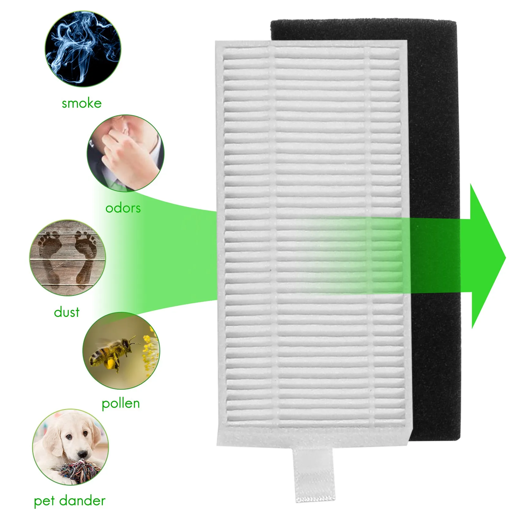 Robot Vacuum Acessórios Kit, escova de rolo, escova lateral, filtro HEPA para Lefant M520, M501-B, M501-A, M571, T700, T800, K7