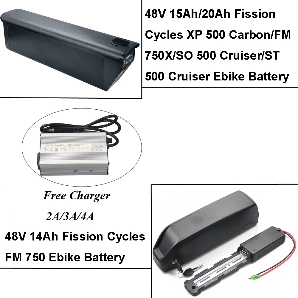 

48V 14Ah 15Ah 20Ah Litium-ion Battery Fission Cycles FM 750 750X XP 500 Carbon ST SO 500 Cruiser Electric Bike Bicycle Battery