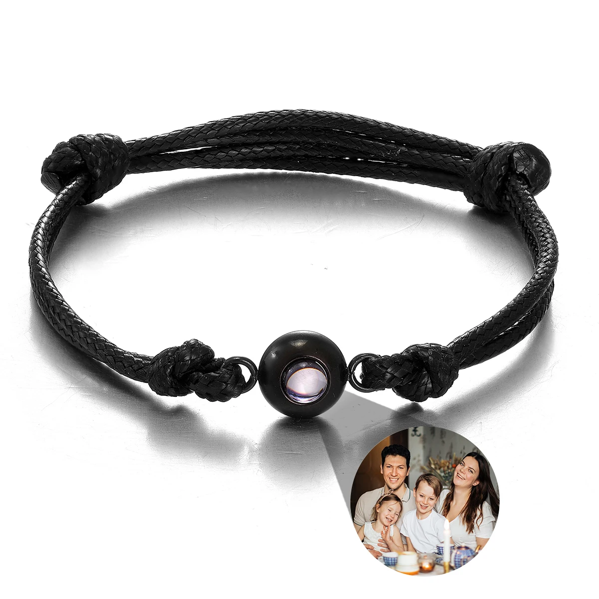 Großhandel neue Projektions armbänder Edelstahl Kreis Foto Armband maßge schneiderte bunte gewebte Projektion Armband verstellbar