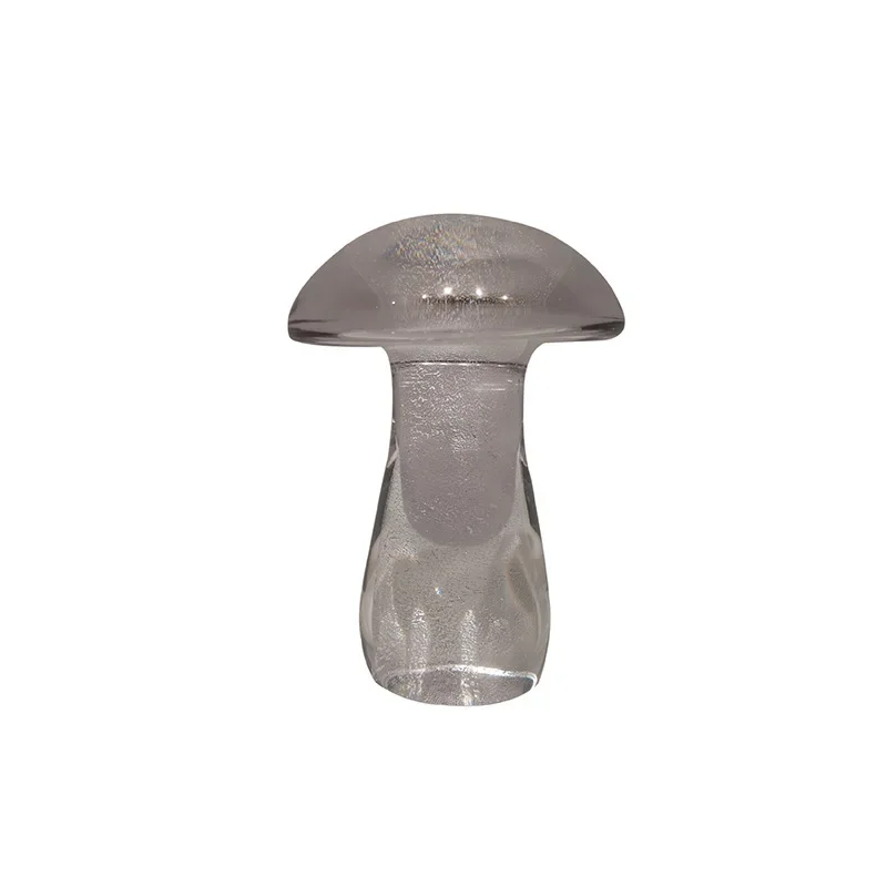 Modern light luxury and transparent, crystal handmade glass mushroom desktop, children's room, glazed jewelry ornament