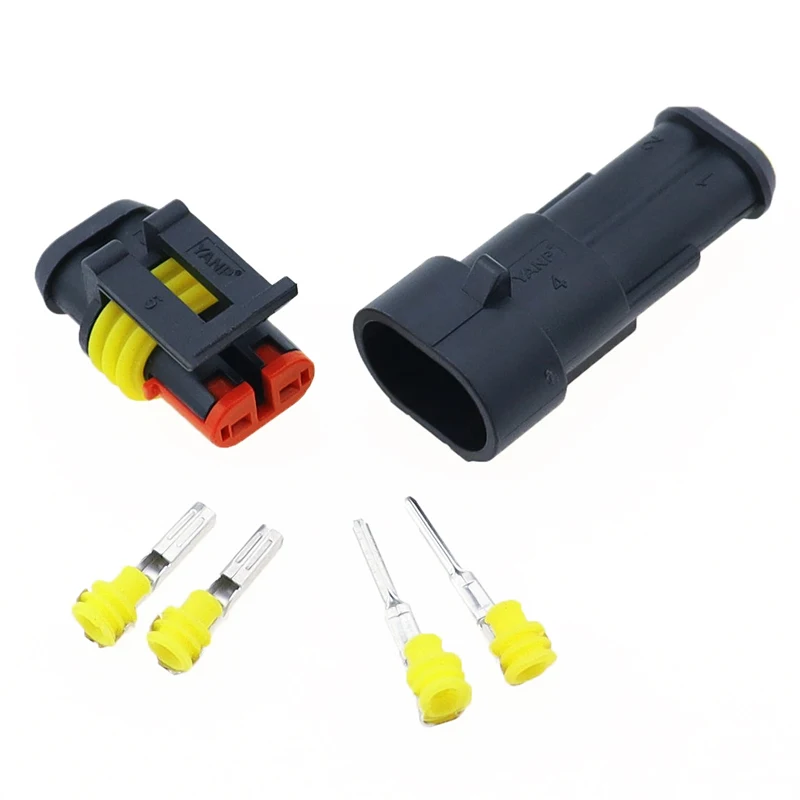 5 sets Kit 2 Pin Way Impermeável Fio Elétrico Conector Plug parte do carro