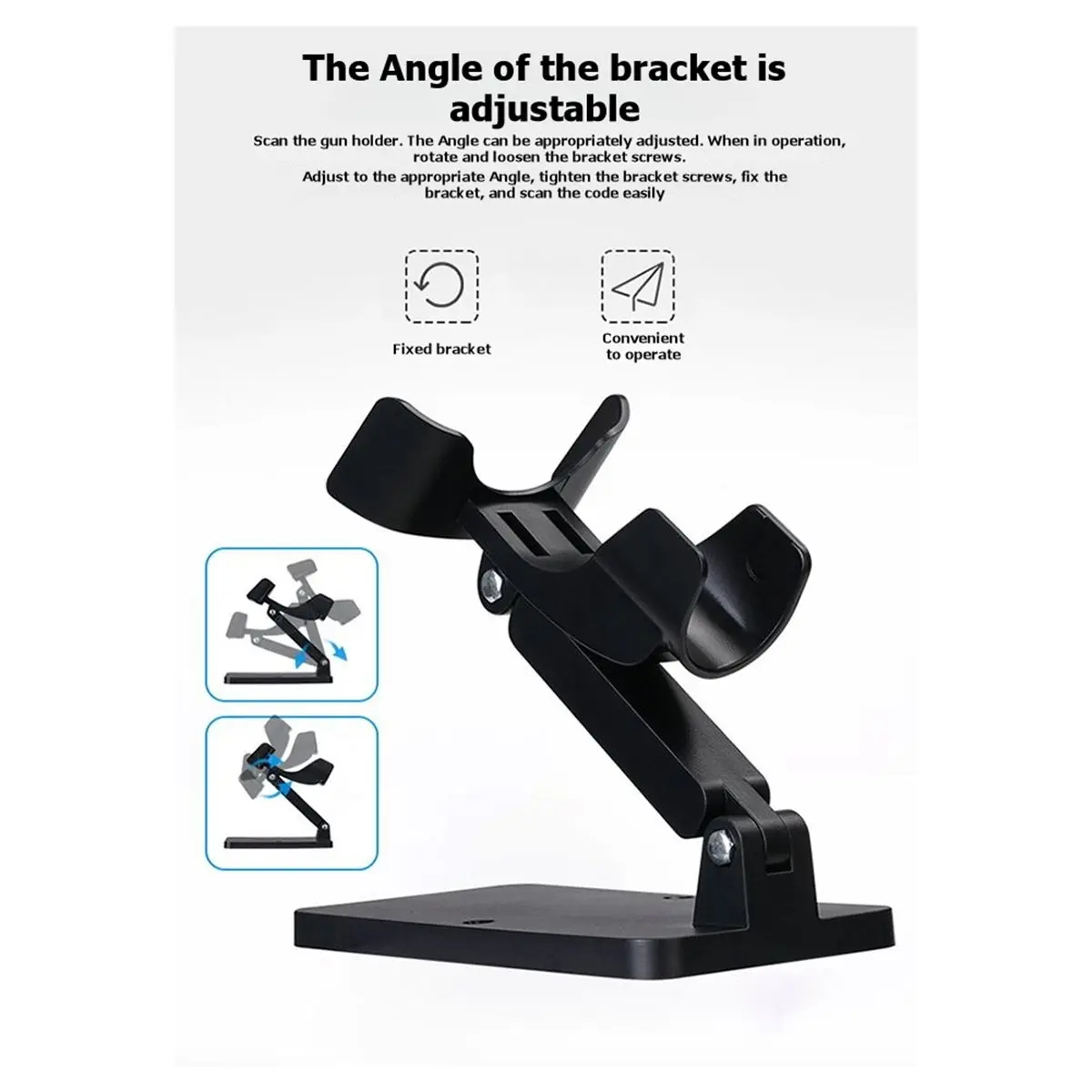 TCE Universal Barcode Scanner Mounting Bracket Compatible with Most Barcode Scanners Adjustable-Angle Barcode Scanners Base