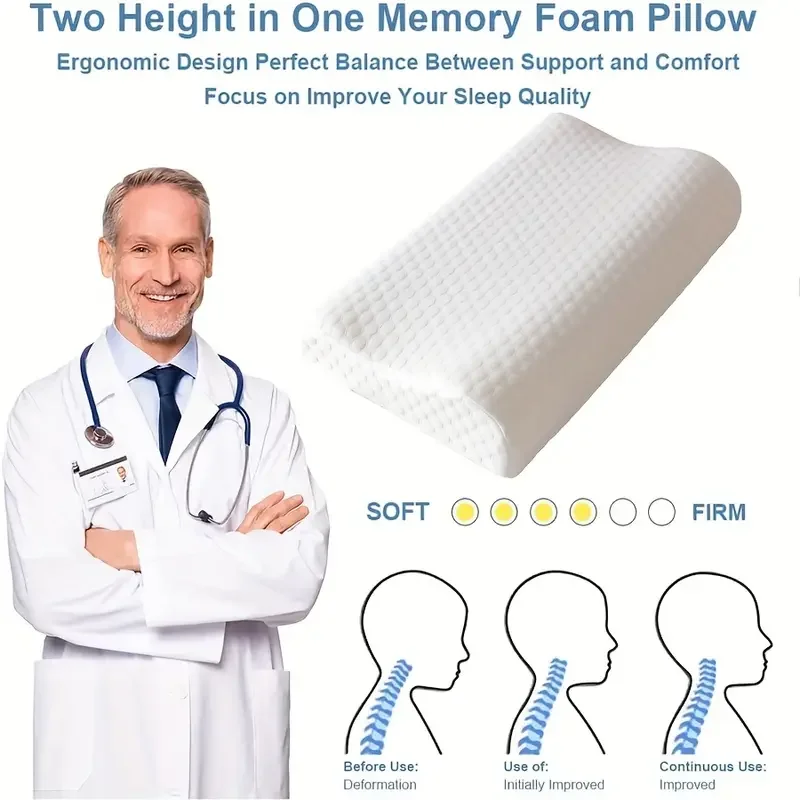 1pc Memory Foam Kissen, Stricks toff Polyurethan langsame Rück prall temperatur messung Wasser würfel Kissen kern für Anti-Schnarchen ang