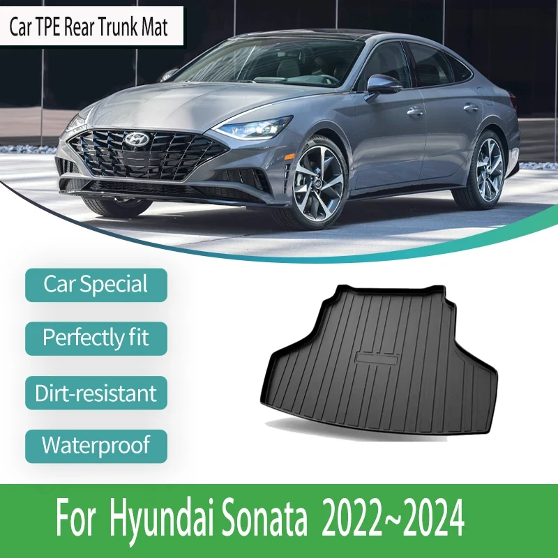 Fit For Hyundai Sonata DN8 2022~2024 Trunk Storage Pad TPE Anti-scratch Protection Carpet Mud Tappetini Car Interior Accessories