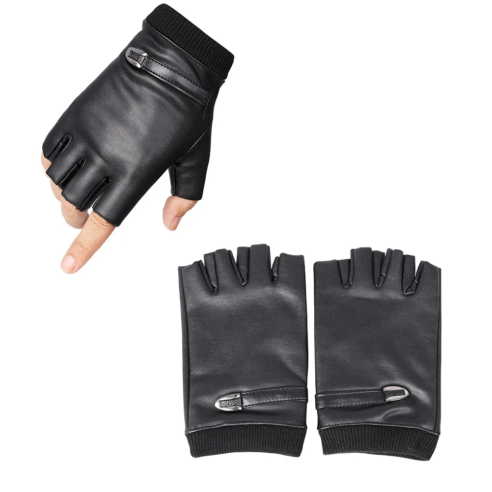 

2Pair Breathable Half Finger Cycling Gloves PU Anti Sweat Shockproof Elastic Wrist Outdoor Sports Riding Fishing Jogging