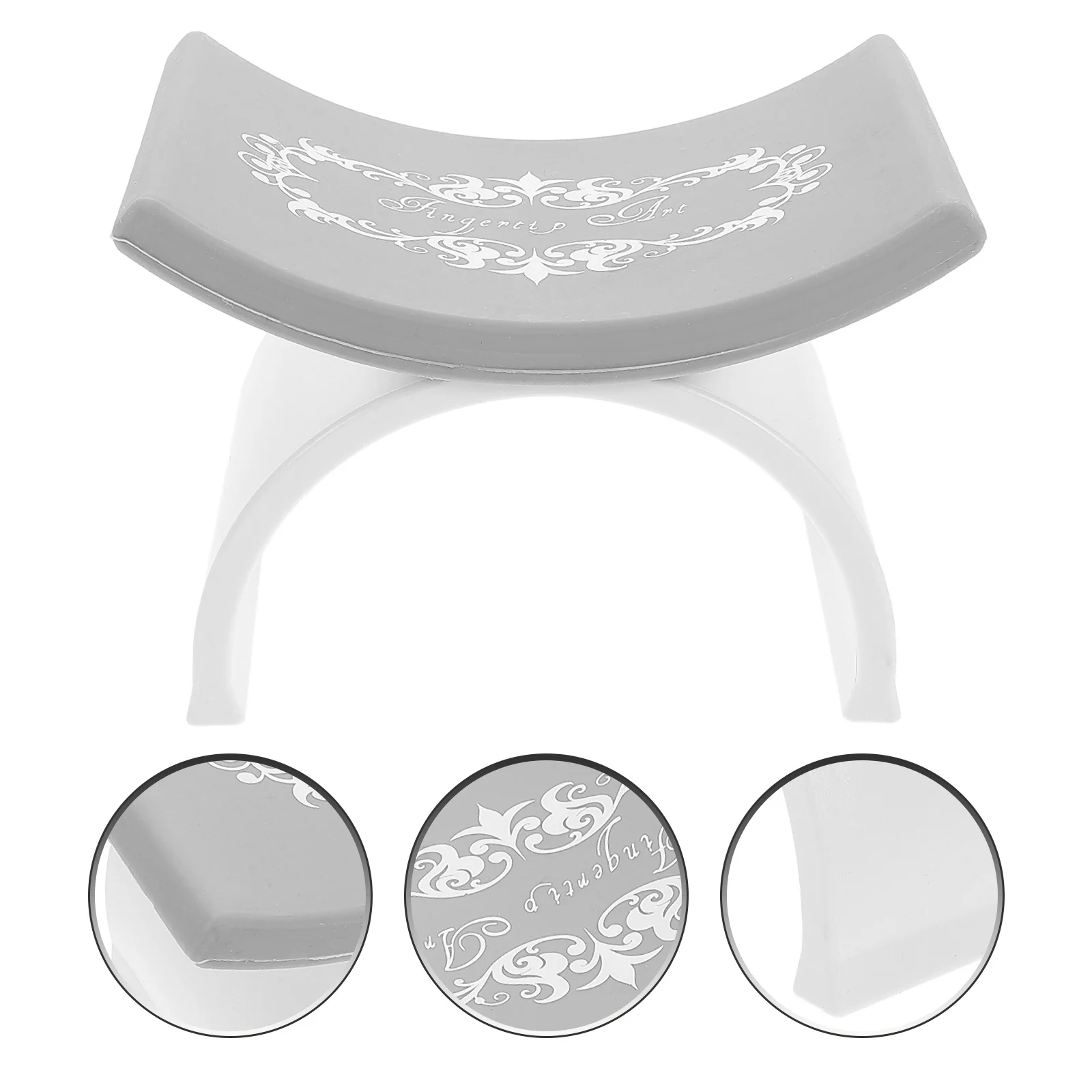 

U Shaped Manicure Hand Rest Silicone Portable Nail Art Pillow for Wrist Support Comfortable Arm Cushion for Salon Home Use White