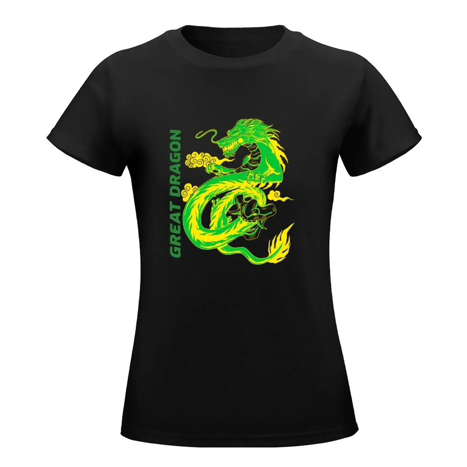 Dragon Vintage Asian Great Dragon Art Essential Dragon T-Shirt Blouse summer clothes Short sleeve tee tops Womens clothing