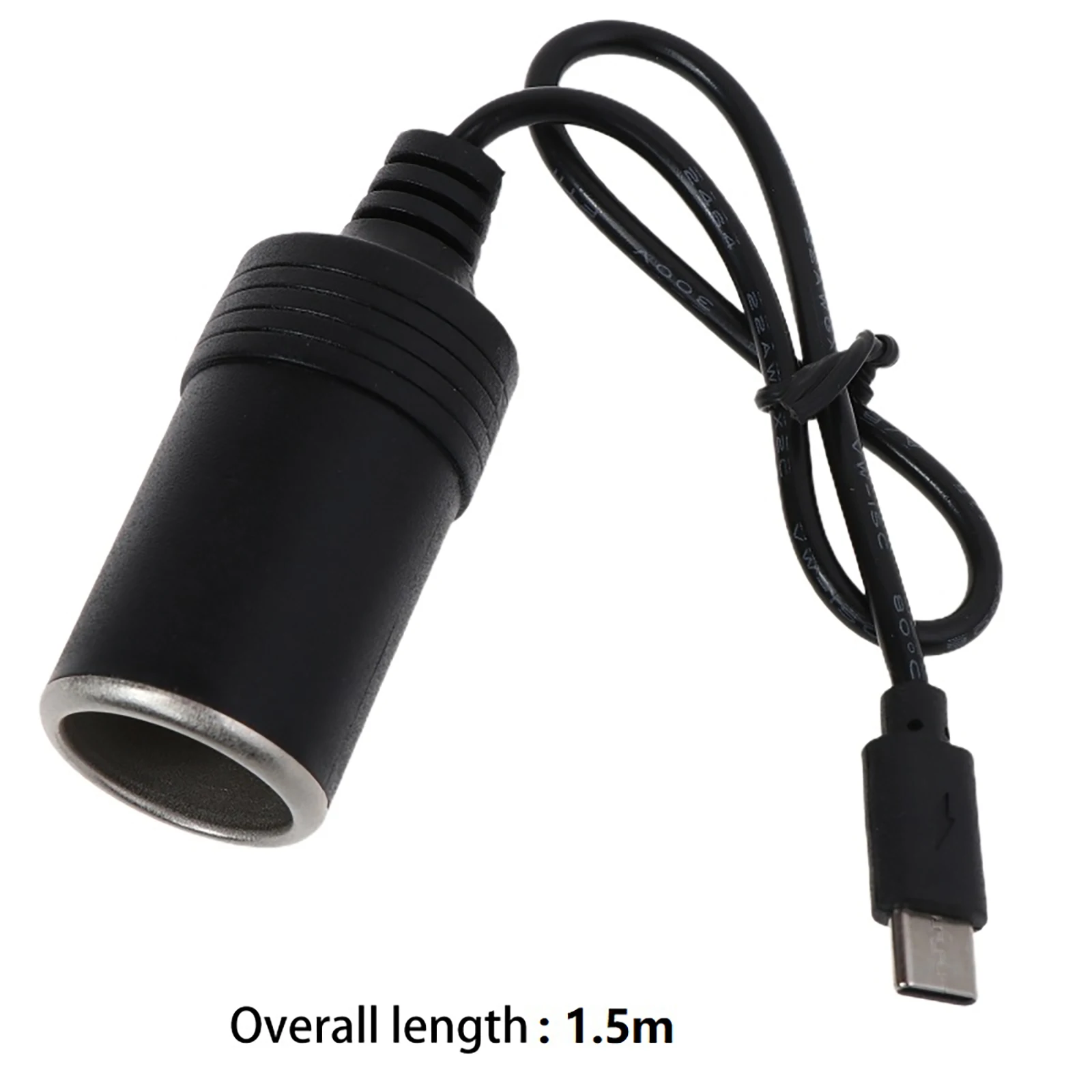 Prise allume-cigare de voiture USB-C à 15V 3A, câble femelle, chargeur PD 45W pour la conduite des appareils alimentés, GPS DVR
