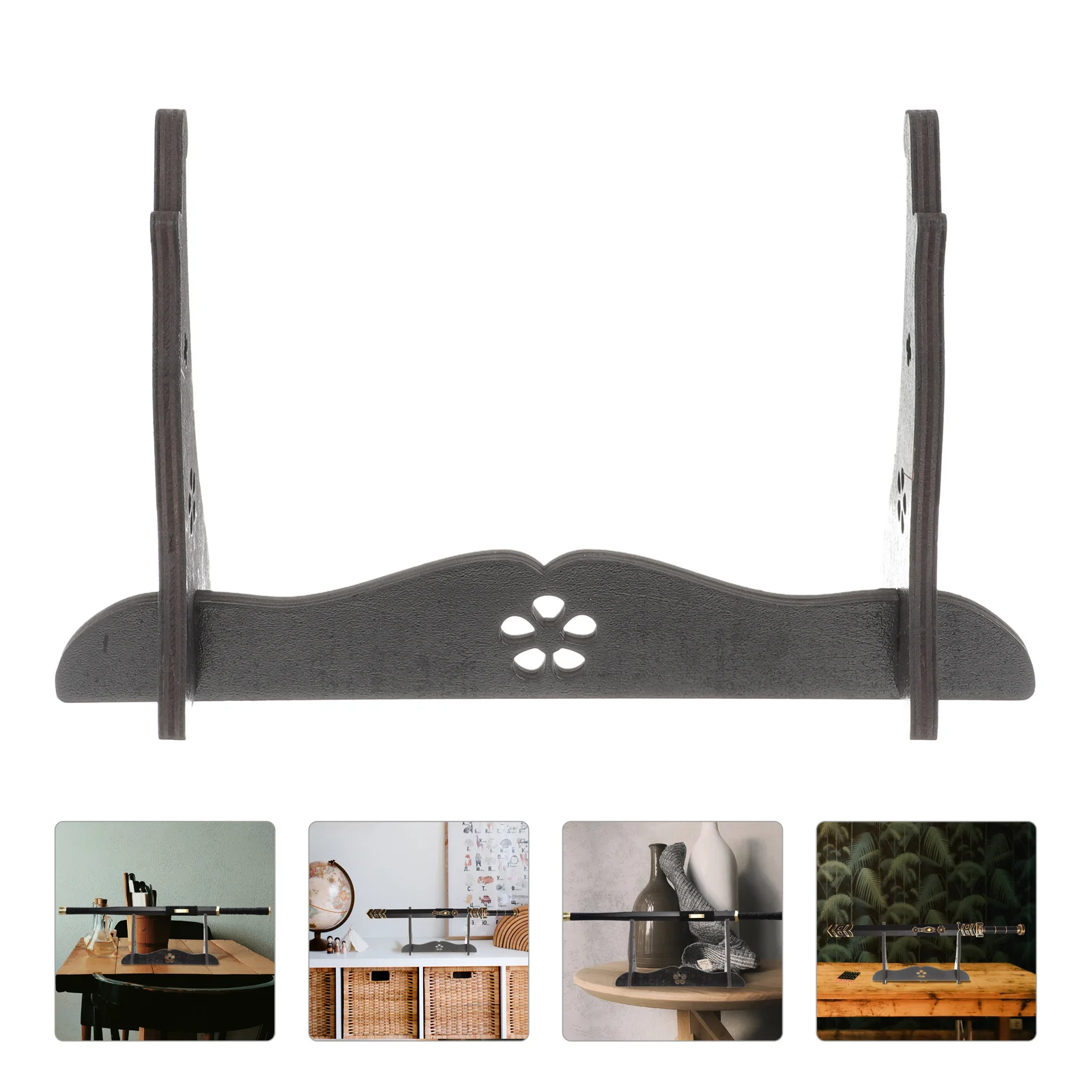 

Sword Stand Flute Display Rack Swords Holder for Household Storage Wooden Organizer Hanger