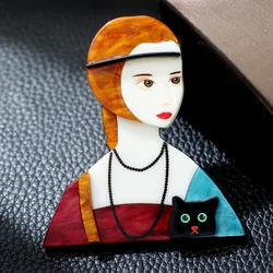 acrylic beautiful girl brooch fashion cartoon clothing accessories