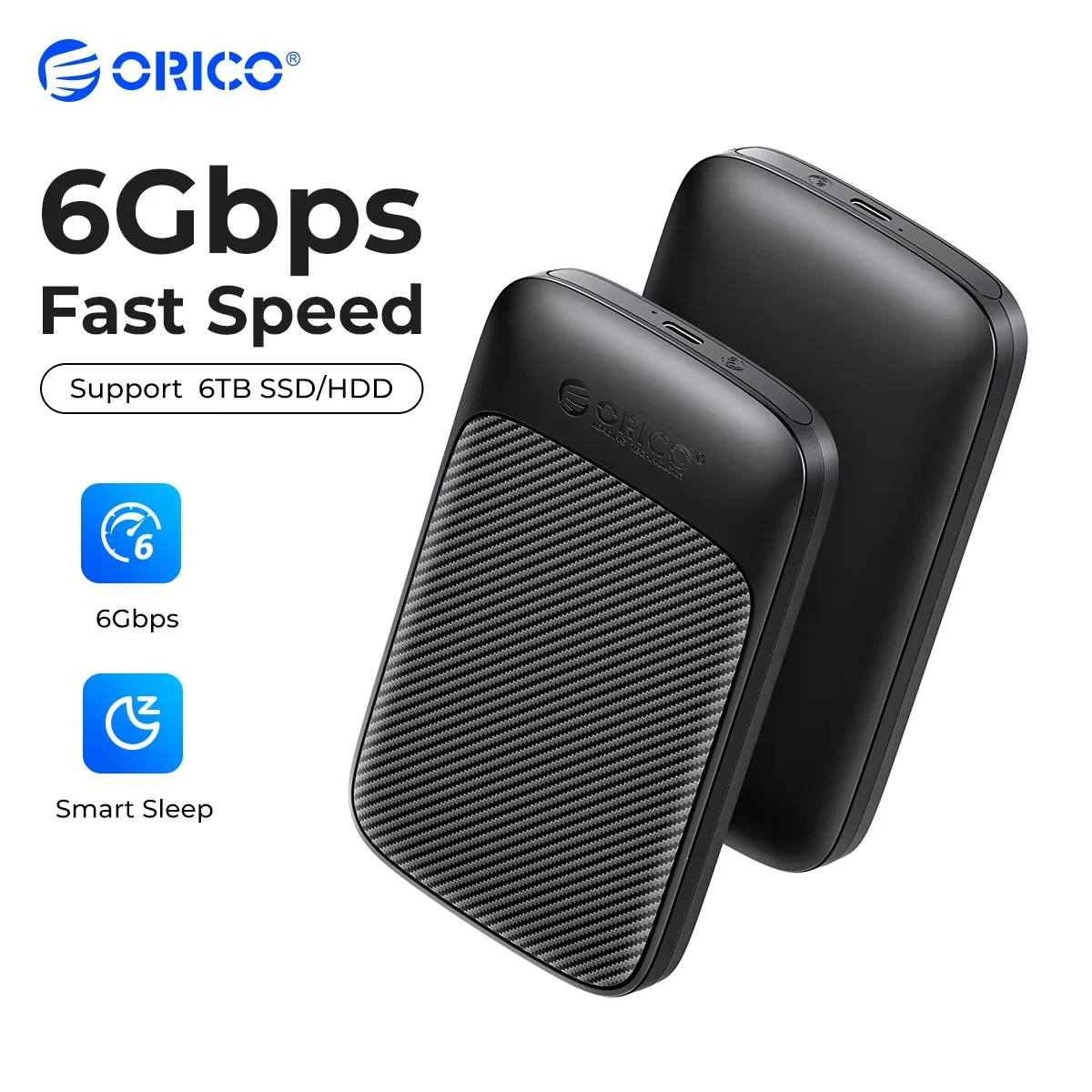 

ORICO 2.5 Inch HDD Enclosure 5Gbps Speed Micro B / Type-C External Hard Drive Case Support Auto Sleep for 7~9.5mm 2.5'' SSD/HDD
