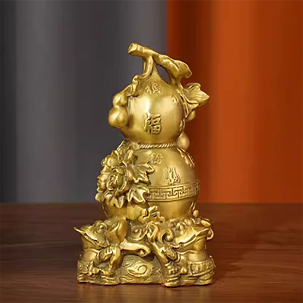 

Pure copper, golden toad, hundred blessings, gourd, hundred blessings, gathered in the living room, entrance, store decoration