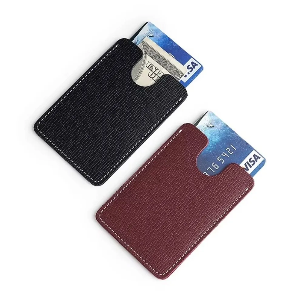 Fashion Cowhide Leather Card Holder Ultra-Thin Mini ID Card Holder Portable Slim Card Wallet Card