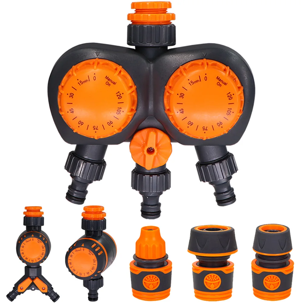 3-Way Double Controller Intelligent Mechanical Daily Water Timer Garden Water Irrigation for Outdoor Hose Drip Sprinklers Tool