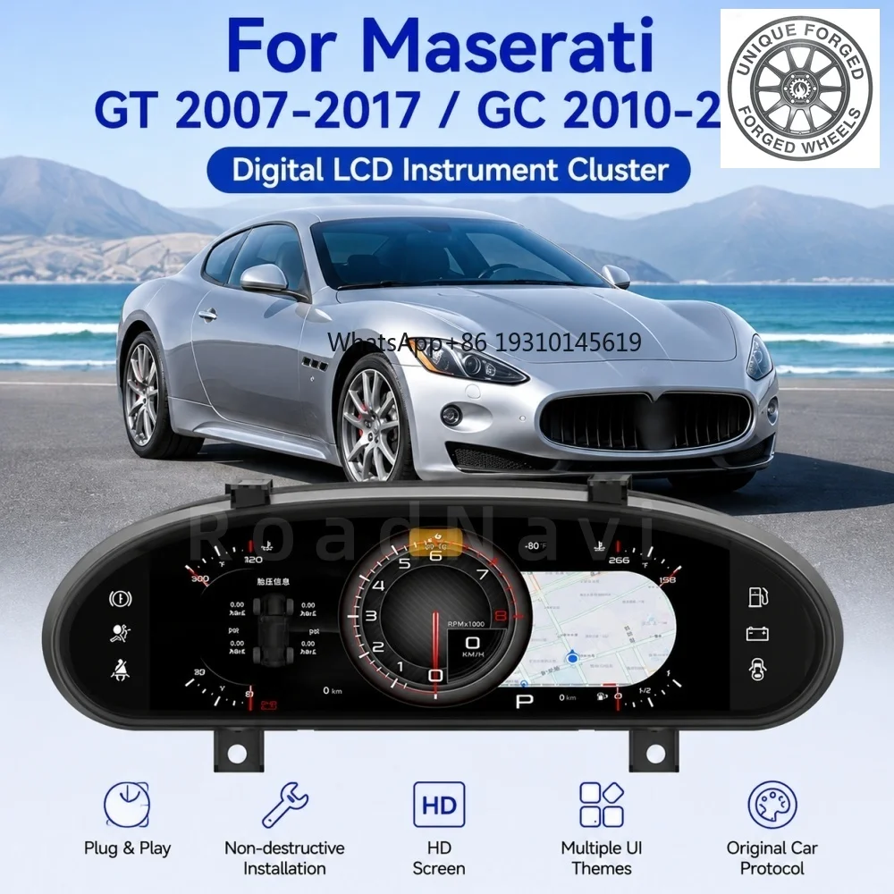 

26style BC RoadNavi Car Auto Speedometer for Maserati GT GC 2007-2017 LCD Digital Cluster Car Upgrade Dashboard Instrument