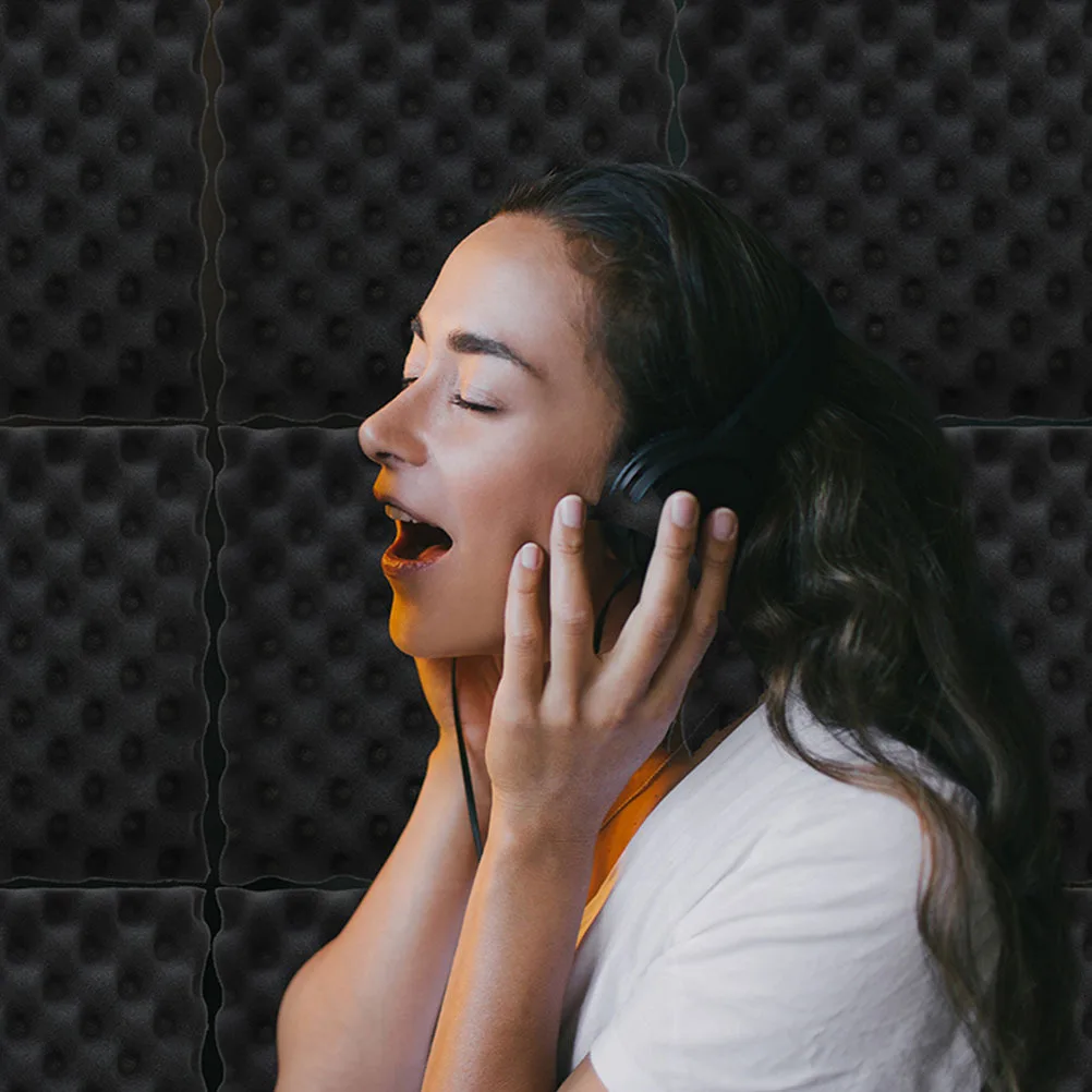 

6pcs Soundproofing Wall Panels Self-Adhesive Acoustic Panels For Noise Absorption Studio Workshop Sound Dampening