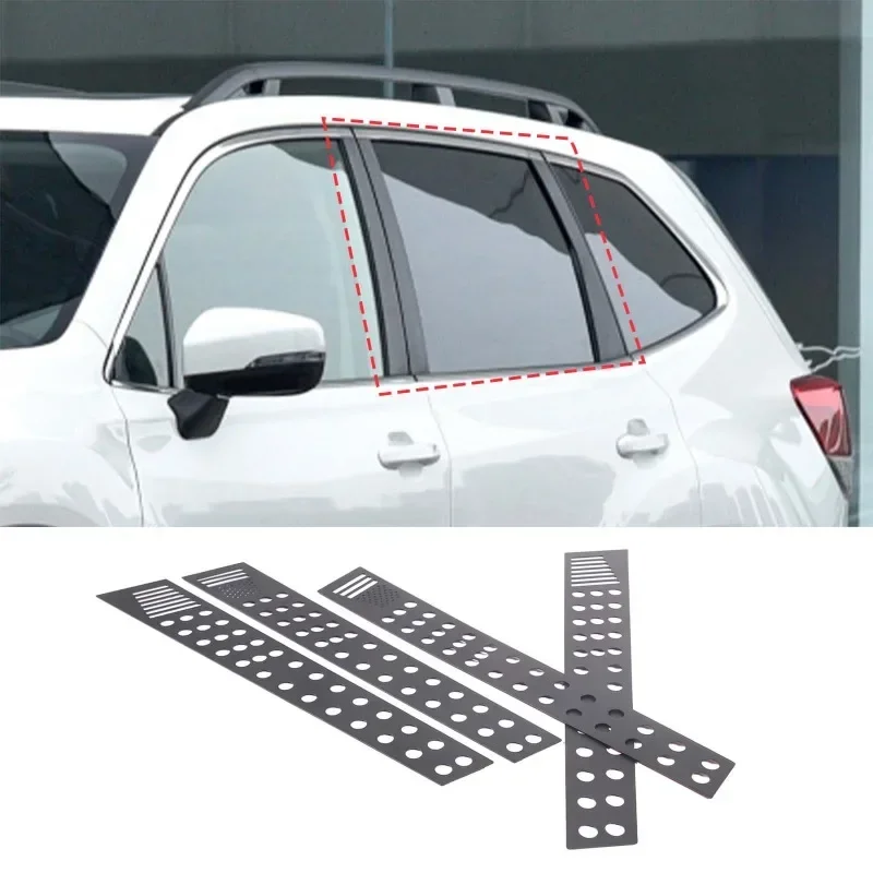 

For Subaru Forester 2019-2024 Aluminum Alloy Black Car Window B-pillar Center Pillar Frame Cover Trim Sticker Car Accessories