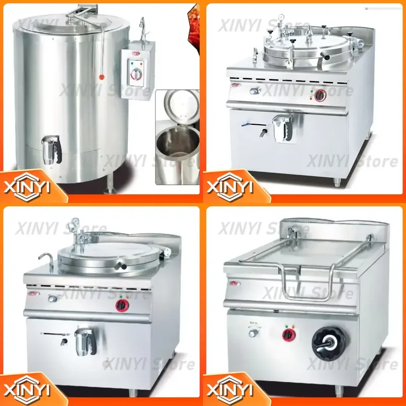 for OT-NF-600Q Commercial Electric 225L Stainless Steel Jacketed Soup Pot Food Grade Industrial Cooking Equipment