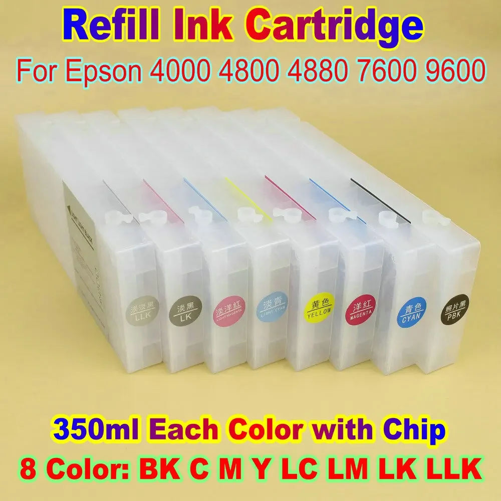 

Printer Ink Refill Cartridge 4880 4800 4000 7600 For Epson Ink Cartridge 4800 4880 4000 7600 9600 Empty Cartridge With Chip Kit