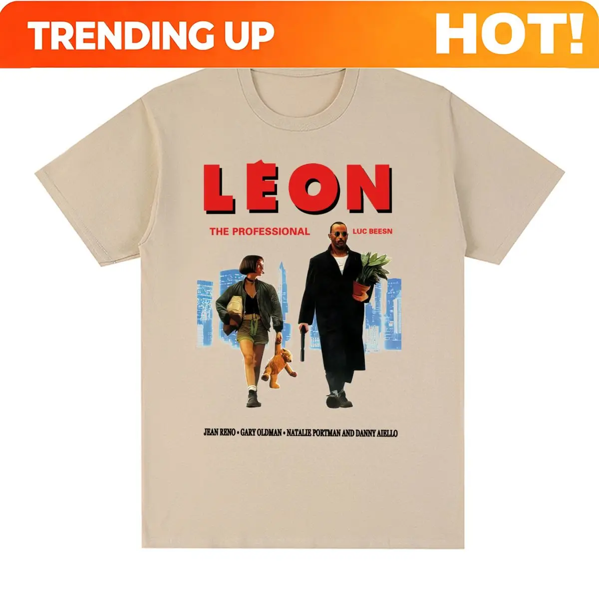 Leon Movie The Professional Vintage T-shirt Classic Film Cotton Men T shirt New Tee Tshirt Womens Tops