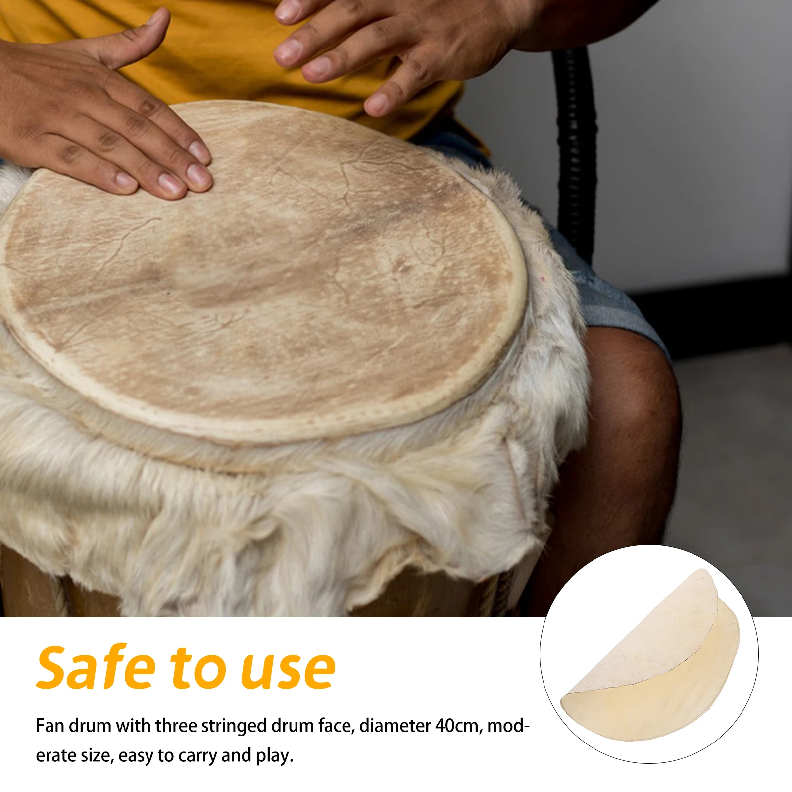 

Drum Skin Head W10A Goat Accessory Part Replacement African Drums Ultra Thin Durable Random Style Long Life Fine