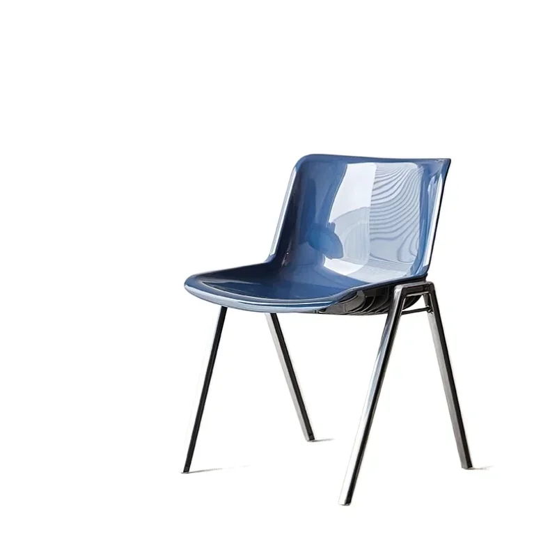 Medieval plastic dining chair Nordic modern simple desk chair household strong and durable backrest stool 2