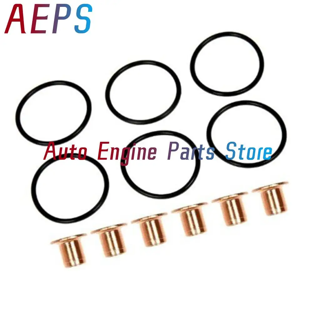 

6Pcs Injector Copper Tip Insert & O rings For Cummins ISX 2872717 3347939