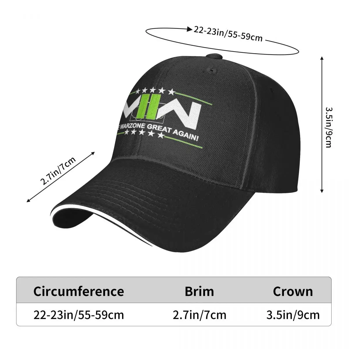 Call Of Dutys MAKE WARZONE GREAT AGAIN Golf Hat Accessories Fashion Casquette Unisex for Outdoor Golf Headwear Adjustable