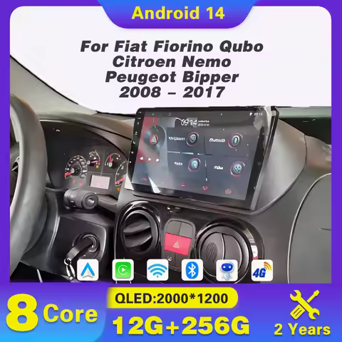 Android 14 Car Radio For Fiat Fiorino Qubo Citroen Nemo Peugeot Bipper 2008 - 2017 Multimedia GPS Navigation Player Carplay