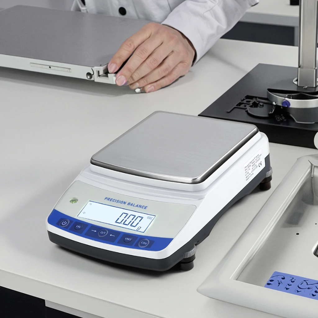 

Lab Digital Electronic Analytical Scale 5000g 0.01g Precision Scientific Jewelry Golden Scale Top Loading Balance Square Tray