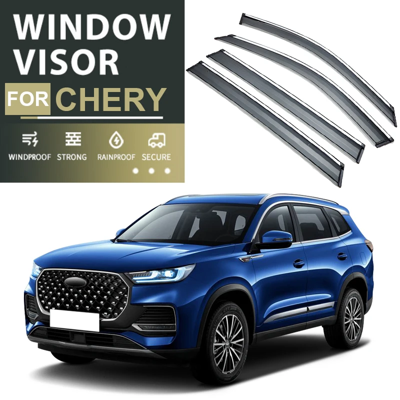 

4pcs Car Window Visor For Chery JAECOO 9 J8 J7 OMODA 5 S5 ARRIZO 8 TIGGO2 3X 4 5X TIGGO7 8 PRO Max 2019-2025 Waterproof Protect