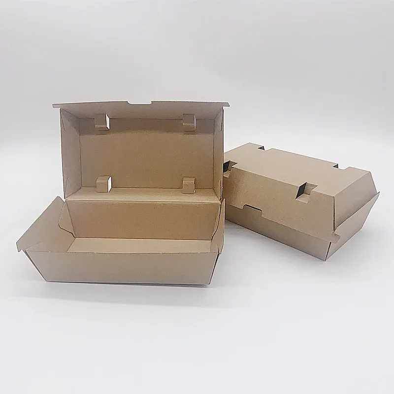Custom.F Corrugated Fast Food Lunch Box Family Set Disposable Takeout Box Food Packaging Box Factory Direct Sale