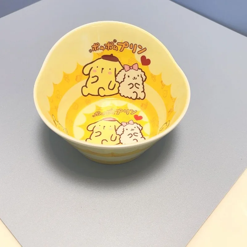 Anime Pompom Purin tableware melamine set cartoon boys and girls ins style anti-scalding household cute rice bowl tableware