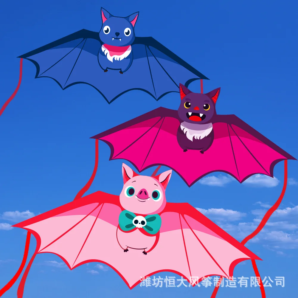 ロングテールの子供用バットカイト,カラフルな漫画の動物の凧,飛行しやすい,誕生日プレゼント,50m,300m