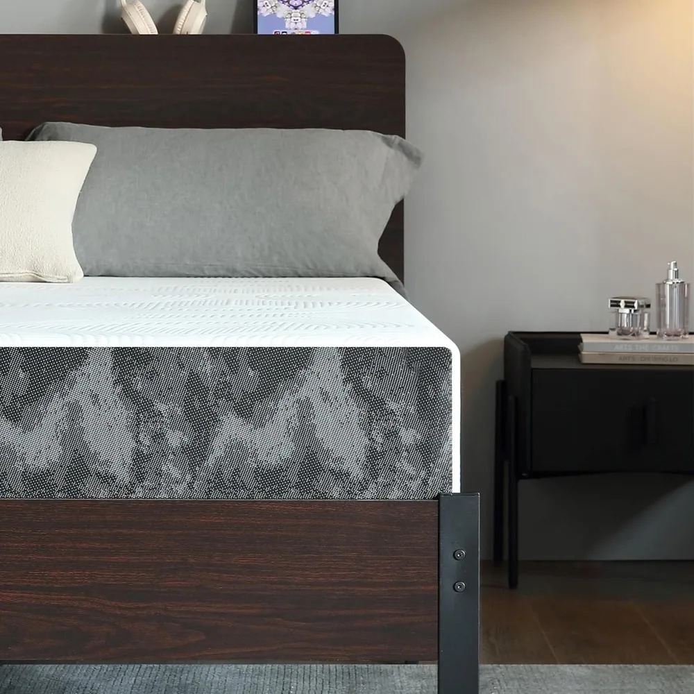 

8-дюймовый двойной матрас, гелевый матрас из пены с эффектом памяти в коробке, средний на ощупь пена с зеленым чаем, сброс давления CertiPUR-US