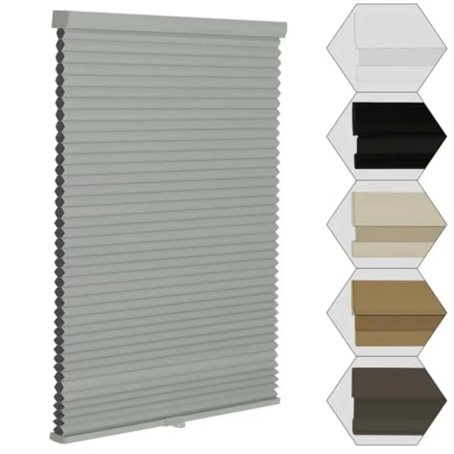 

Cordless out Window Blinds and Shades Pull Down Room Darkening Window Shades Light Blocking Honeycomb Cellular Shade for Indoor
