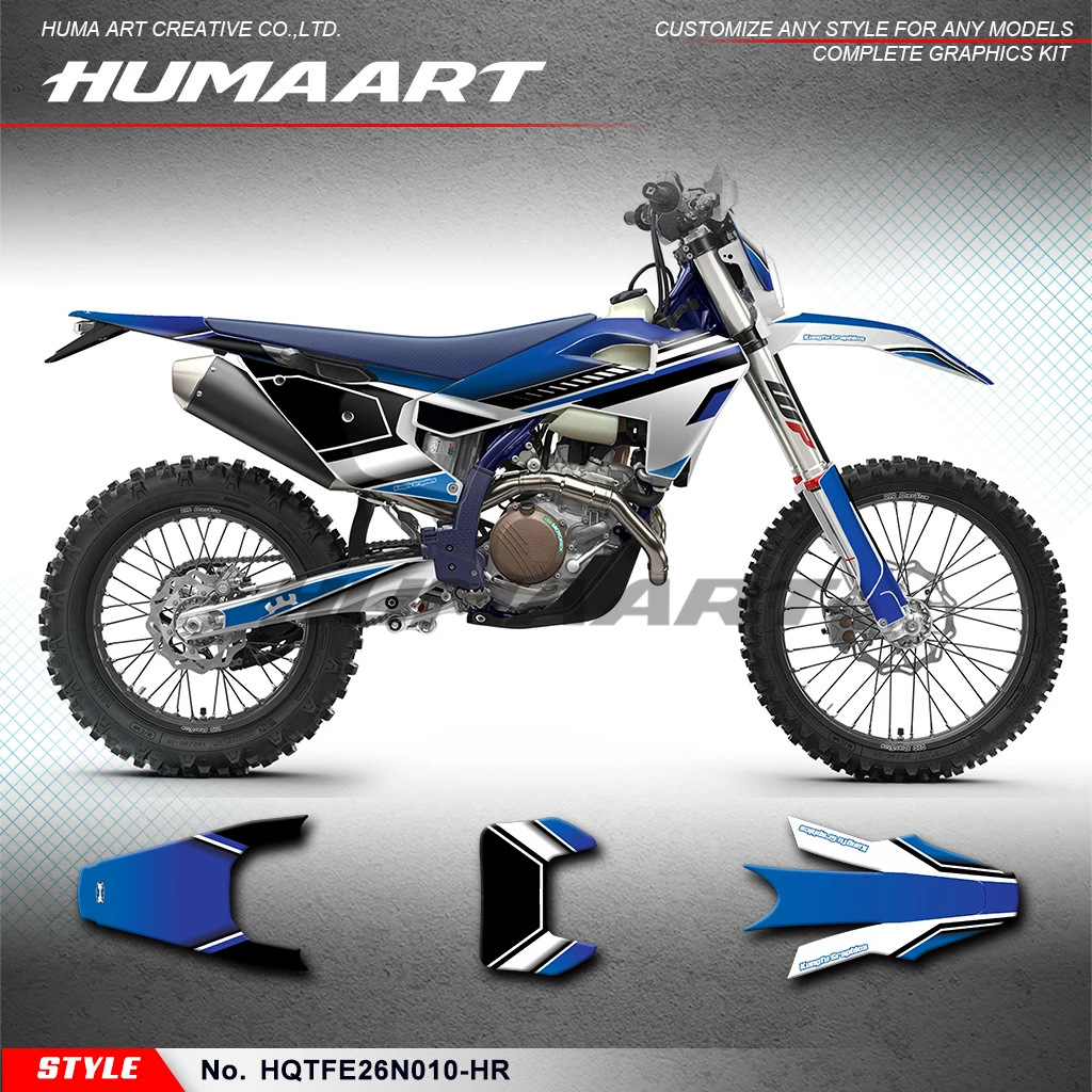

Наклейки HUMAART: Полный комплект виниловой графики для Husqvarna TE 125 250 300 300pro FE 350s 350pro 450 501s 2026, комплект для восстановления, набор наклеек