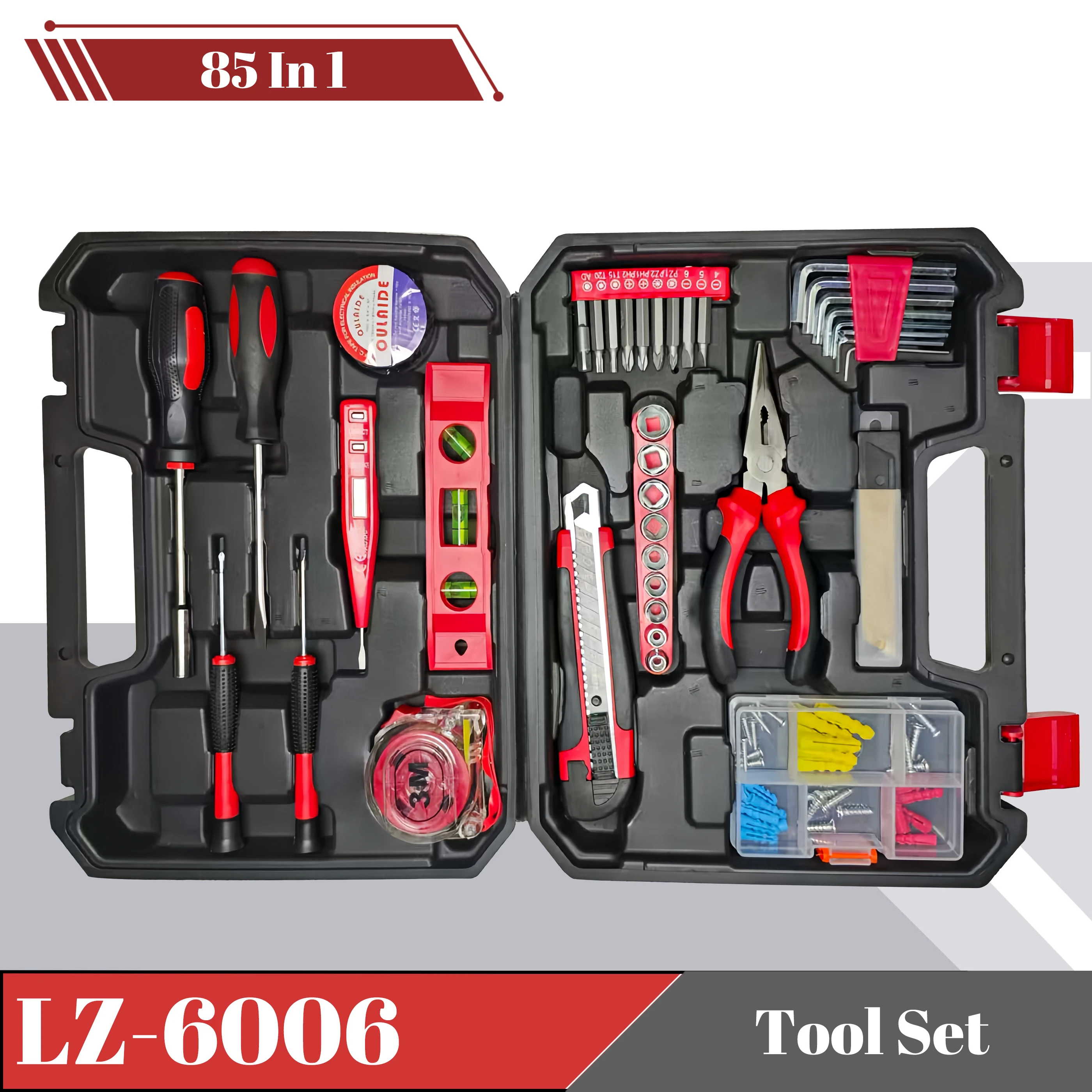 

85 Pcs Tool Set Box Horizontal Version Applicable Scenes Home DIY，Architecture and Construction