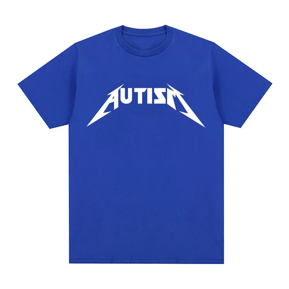 Autism Metal Rock Meme T-shirt Men Women Fashion Hip Hop Short Sleeve Oversized T-shirts Summer Sport Loose T Shirt Tops