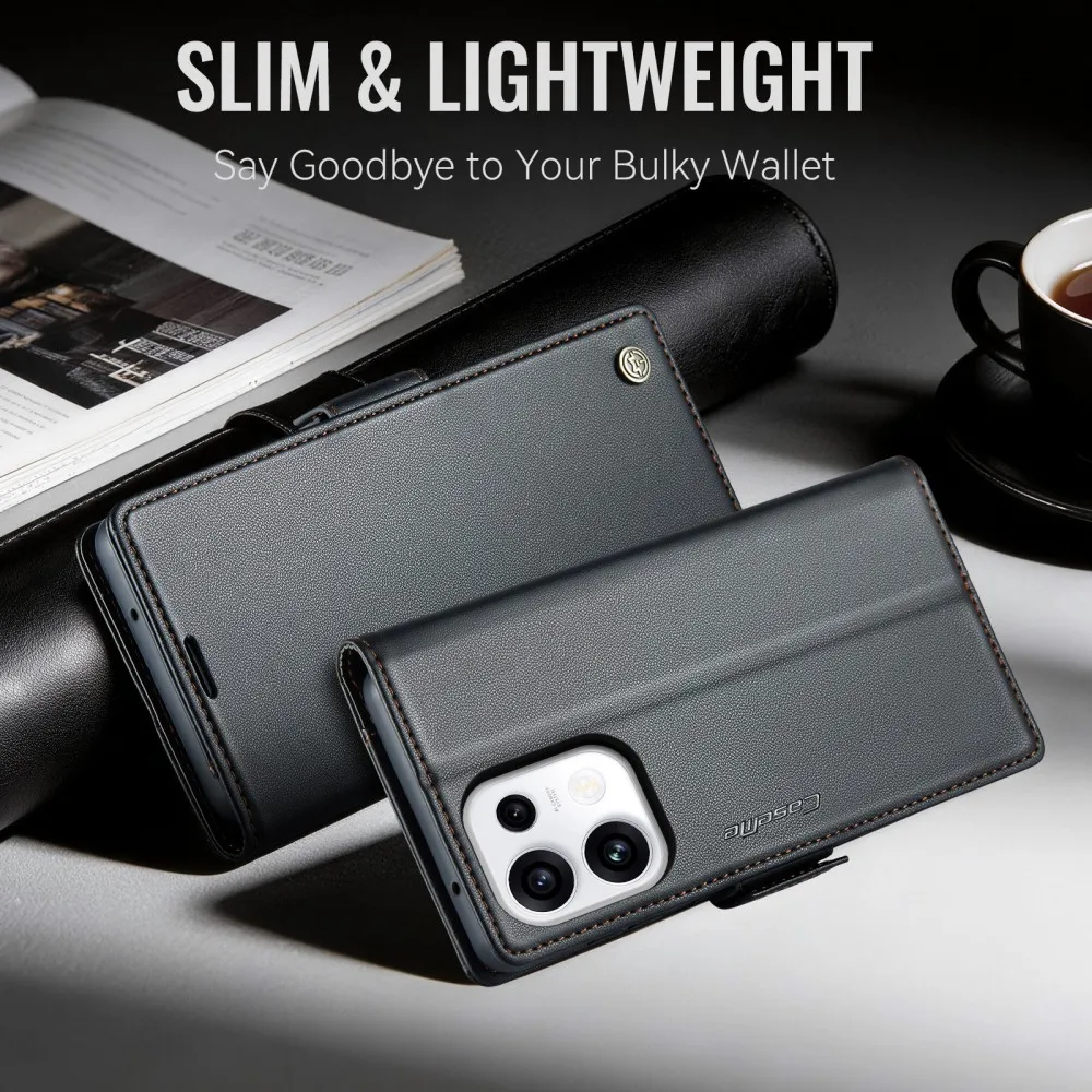 CaseMe For OPPO Reno 16 Pro 16F FS Protection Flip Pu Leather Phone Case Wallet Card Slot Shockproof Back Cover