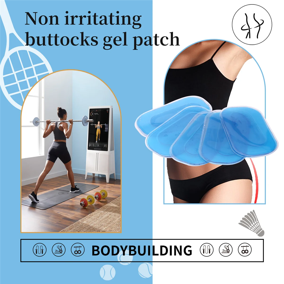 15Pcs EMS Hip Muscle Hydrogel Sticker Hip Muscle Training Replacement Gel ABS Buttocks Muscle Gel Pads HOT