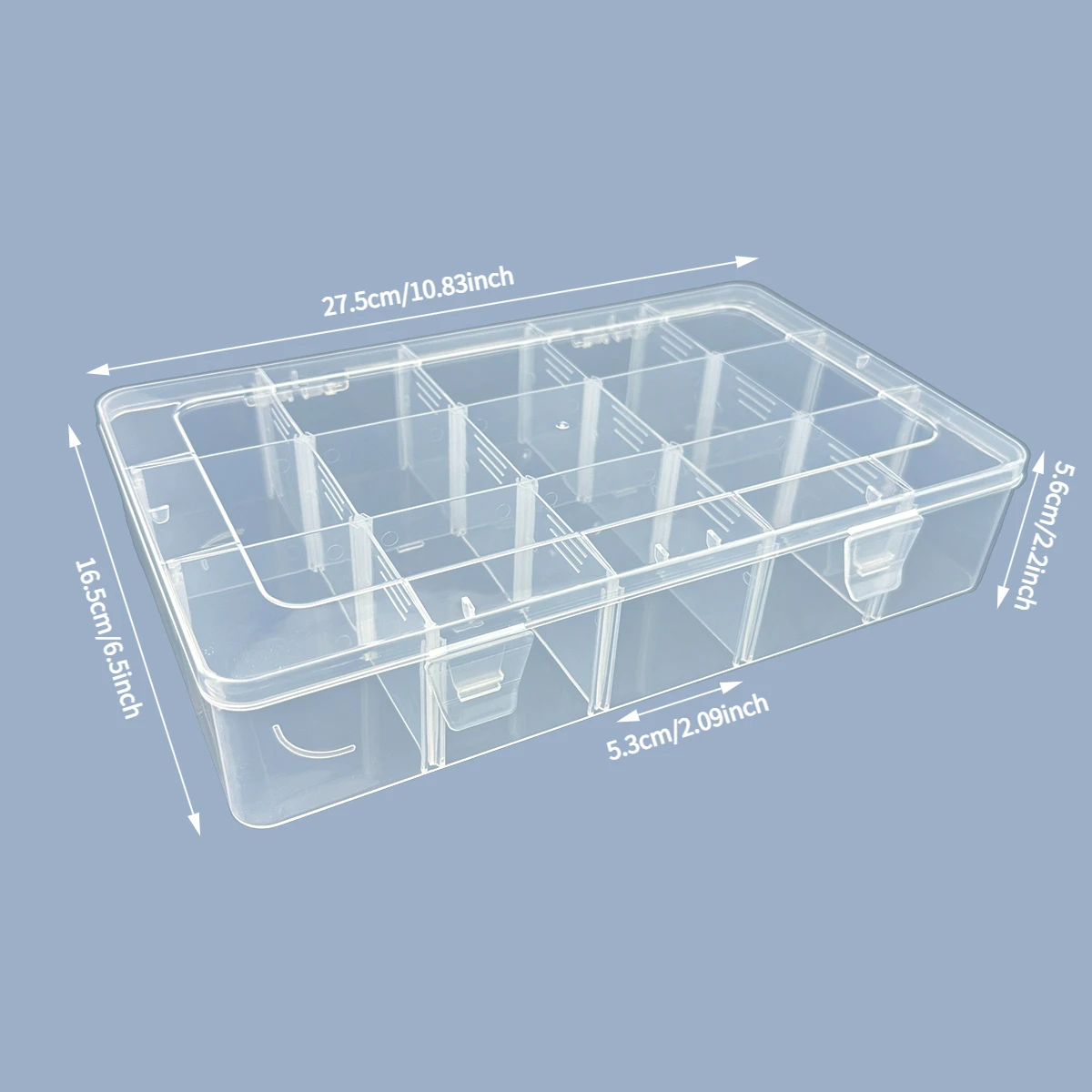 15-Compartment Storage Box with Removable Dividers — Adjustable Plastic Organizer | 15-in-1 Sorting Container | Multi-functional