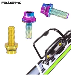 RISK 2pcs Bike Bottle Holder Screw Titanium Alloy MTB Bicycle M5x12 Cage Bolts Fixing Air Pump Bracket Screws For Cycling Repair